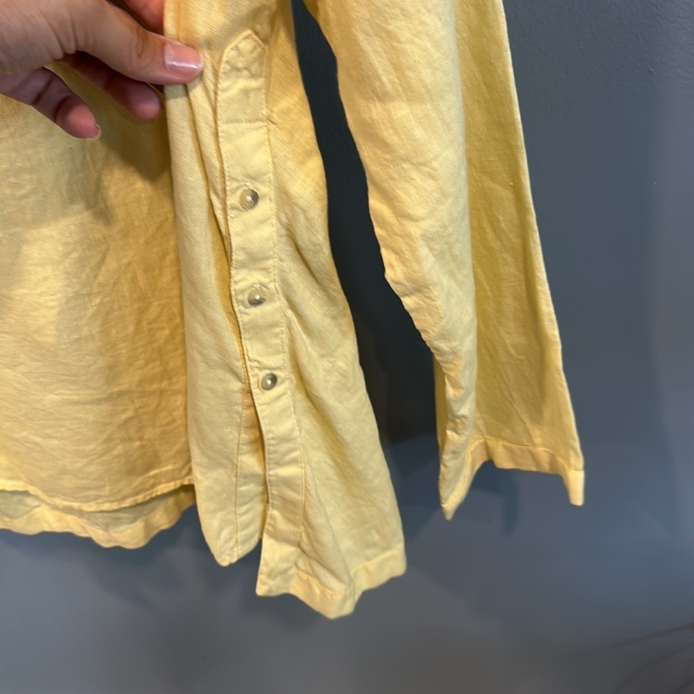 Sundance 100% Linen Button Front Shirt Maize Medium - Picture 5 of 5